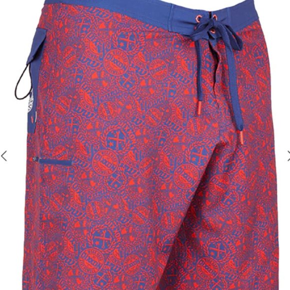 NEW - YEWW RED & BLUE BOARDSHORT - Picture 8 of 8